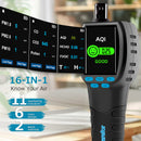 Carefor CF-60 PP Portable Air Quality Monitor, Air Pollution Monitor Detect Pollen CO2, PM2.5, PM1.0, TVOC, CO, HCHO, Temperature, Humidity