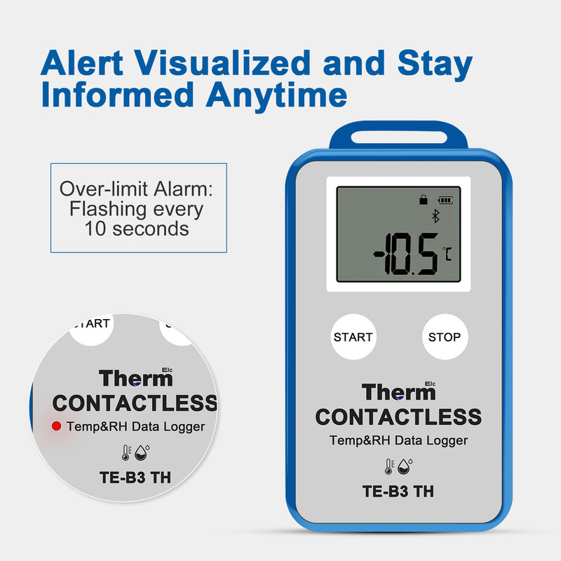 ThermElc TE-B3 TH Wireless Temperature Data Logger with LCD Display