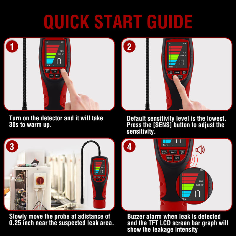 Aprvtio ALD-200 PRO Refrigerant Leak Detector for R410A R22 R1234YF R600a R290