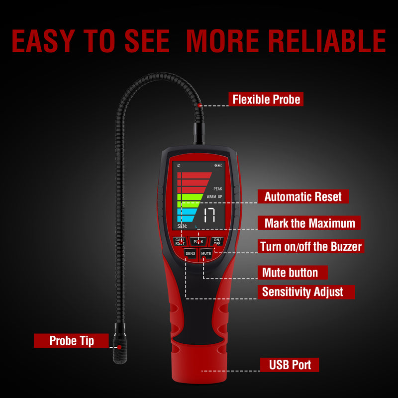 Aprvtio ALD-200 PRO HP Refrigerant Leak Detector for Air Source Heat Pumps