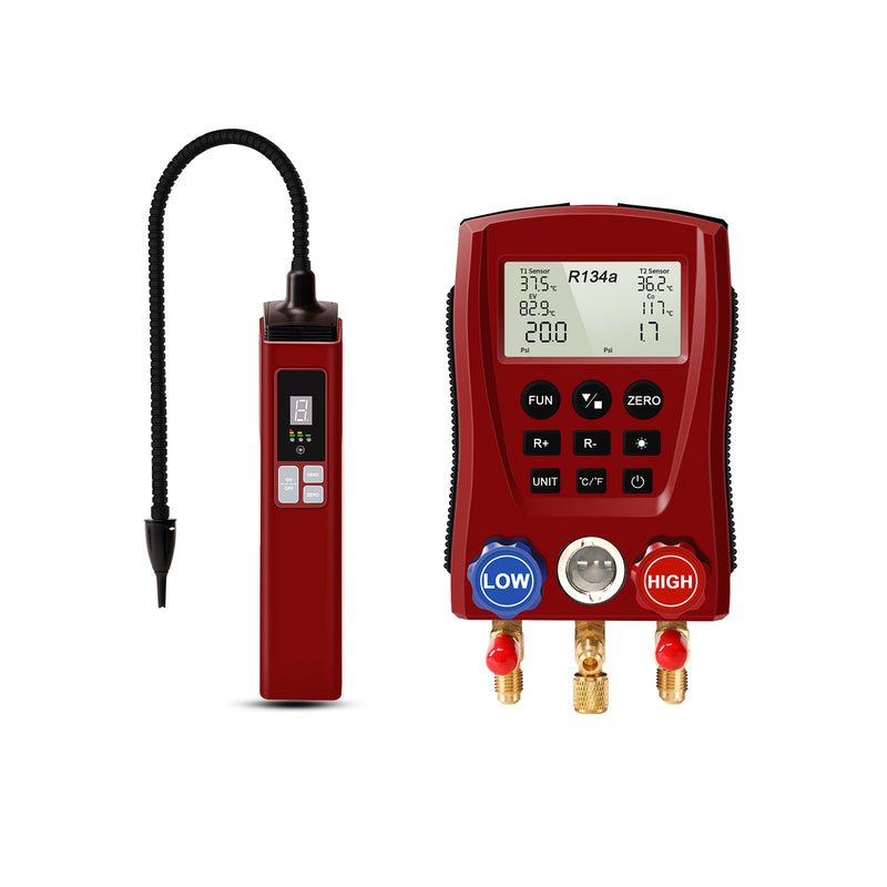 Aprvtio WJL-6000 PRO PLUS Refrigerant Leak Detector and Digital Manifold Gauge Set