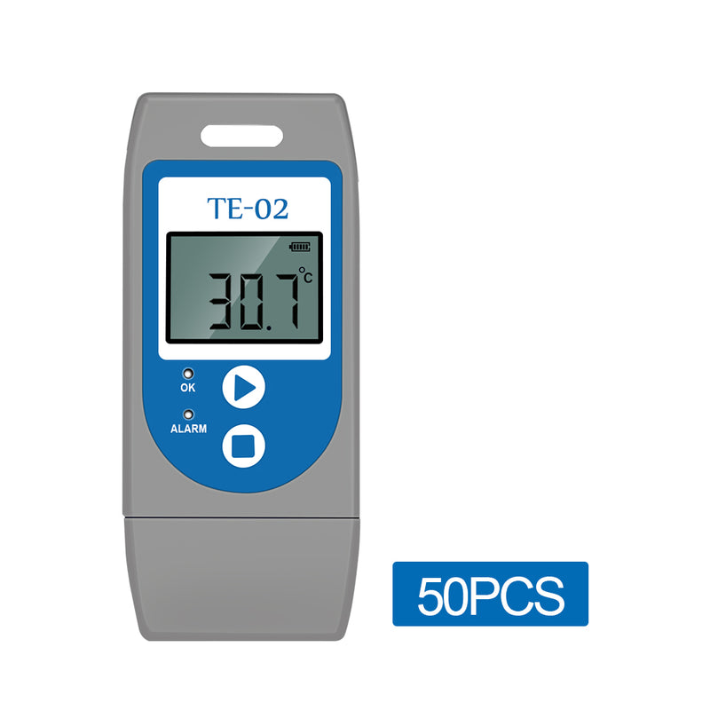ThermElc TE-02 50PCS Temperatur Datenlogger Wiederverwendbar mit Auto PDF Bericht -30°C ~+60°C