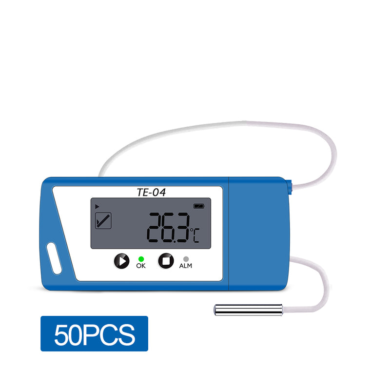 ThermElc TE-04 Sonde 50PCS CSV&PDF USB Wiederverwendbare Temperatur Datenlogger Externe Sonde -30℃~70℃