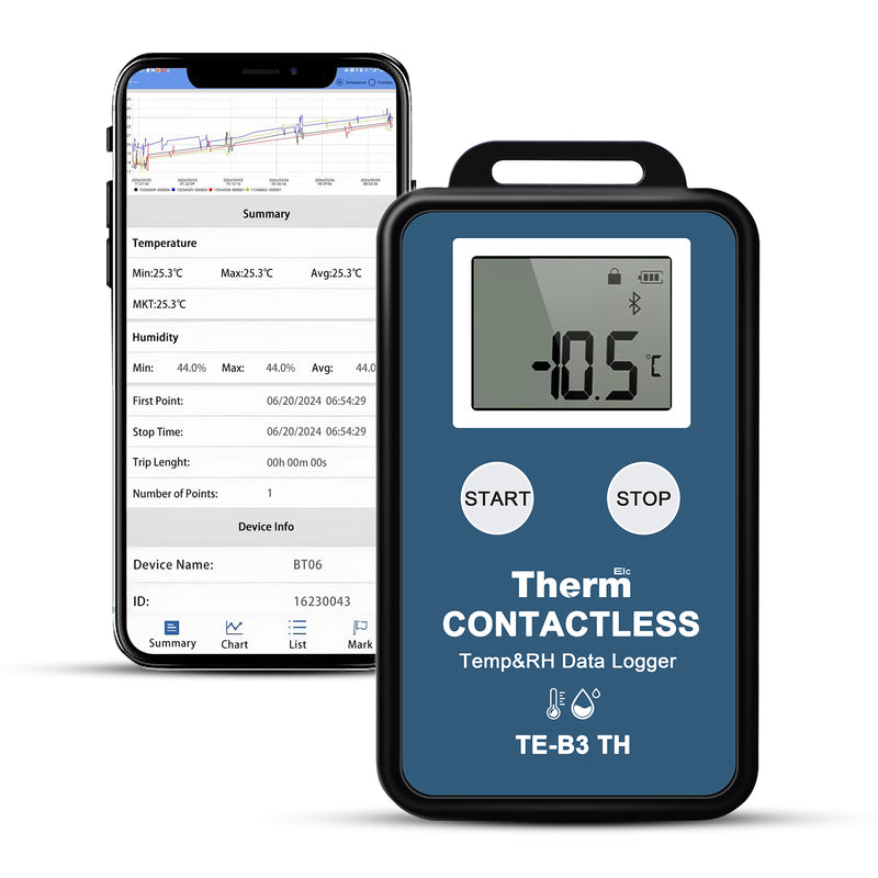 ThermElc TE-B3 TH 10PCS Wireless Temperature Data Logger with LCD Display