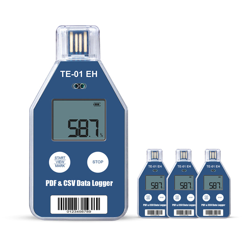 ThermElc TE-01 EH Cold Chain Temperature Humidity Data Logger with LCD Display