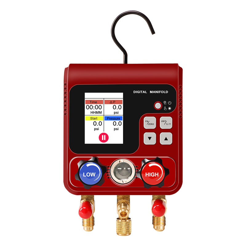 Aprvtio AMF-100 Digital HVAC Manifold R134A R410A Gauges AC Gauges Kit with Hose