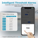 Carefor Upgraded CF‑60 PP SMART Handheld Air Quality Monitor, 16‑in‑1 Air Pollution Detector with Real‑Time App Tracking, 12‑Hour On‑Screen Charts, Rechargeable Long‑Standby Battery for Home&Workplace