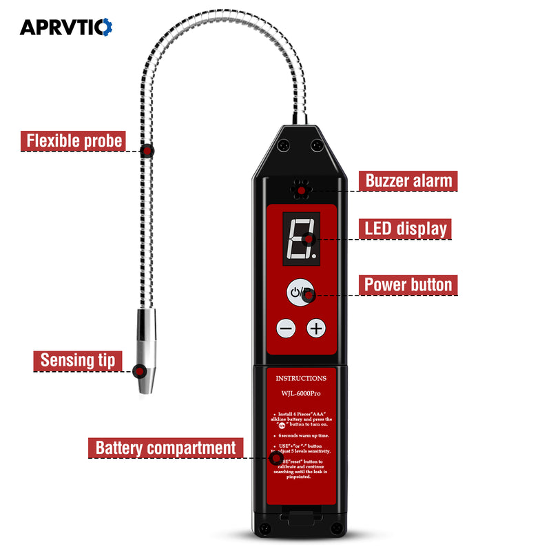 Therm Elc WJL-6000 PRO Refrigerant Leak Detector with LCD and 5 Sensitivity Levels