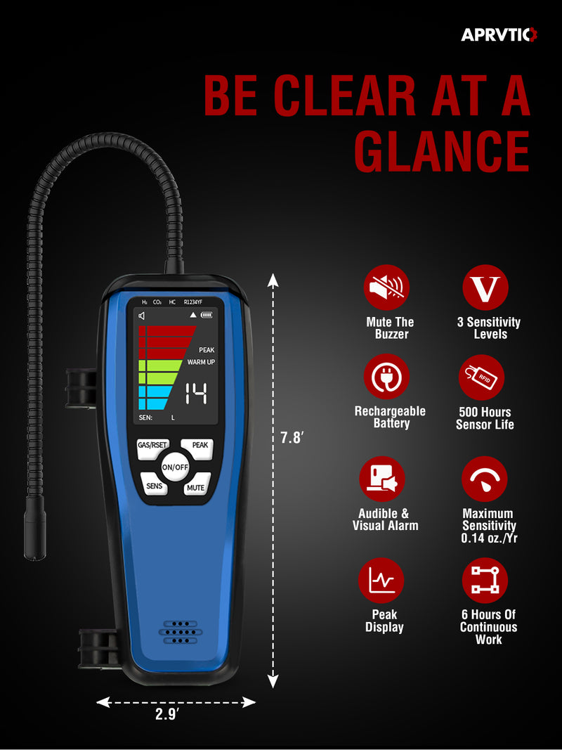 Aprvtio ALD-200 ASHP Refrigerant Leak Detector for Air Source Heat Pumps R134a