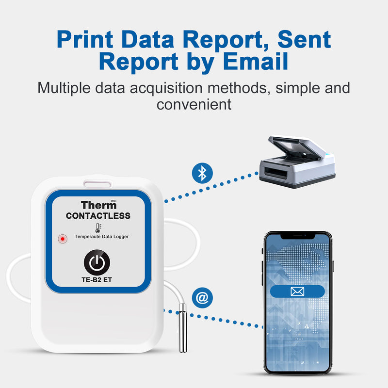 ThermElc TE-B2 ET 10PCS Wireless Temperature Data Logger with External probe