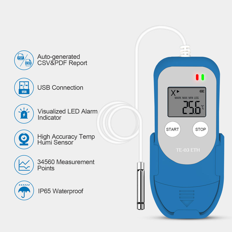 ThermElc TE-B3 TH Bluetooth Datenlogger Temperatur Luftfeuchtigkeit, hohe Genauigkeit ±0,3 °C, EN12830-konform, 32.000 Messpunkte,funkthermometer mit app für Impfstoff-Klimaanlagen in Apotheken ThermElc TE-B3 TH Bluetooth Datenlogger Temperatur Luftfeuchtigkeit, hohe Genauigkeit ±0,3 °C, EN12830-konform, 32.000 Messpunkte,funkthermometer mit app für Impfstoff-Klimaanlagen in Apotheken