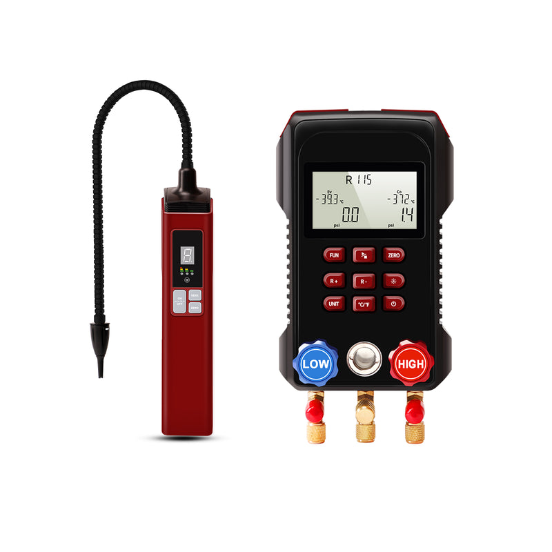 Aprvtio WJL-6000 PRO PLUS Refrigerant Leak Detector and Digital Manifold Gauge Set