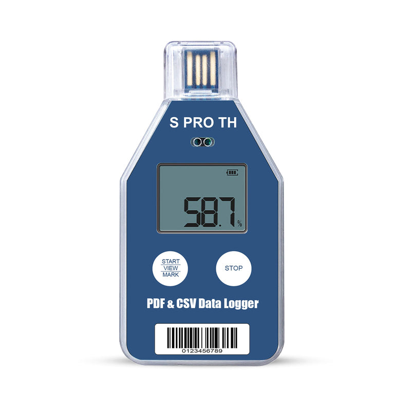 ThermElc Spro-TH Single Use Temperature And Humidity Data Logger with LCD display