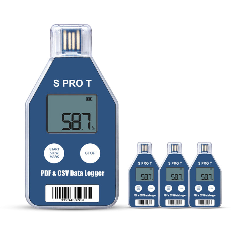 ThermElc Spro-T Single-use Temperature Recorder Data Logger PDF and CSV Report