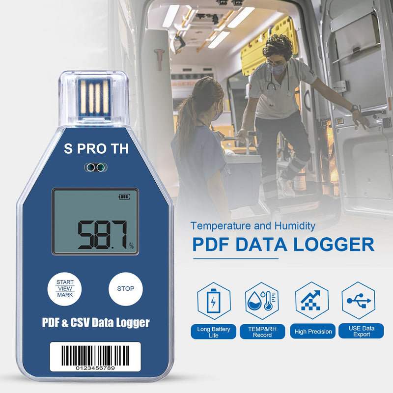 ThermElc Spro-TH Single Use Temperature And Humidity Data Logger with LCD display